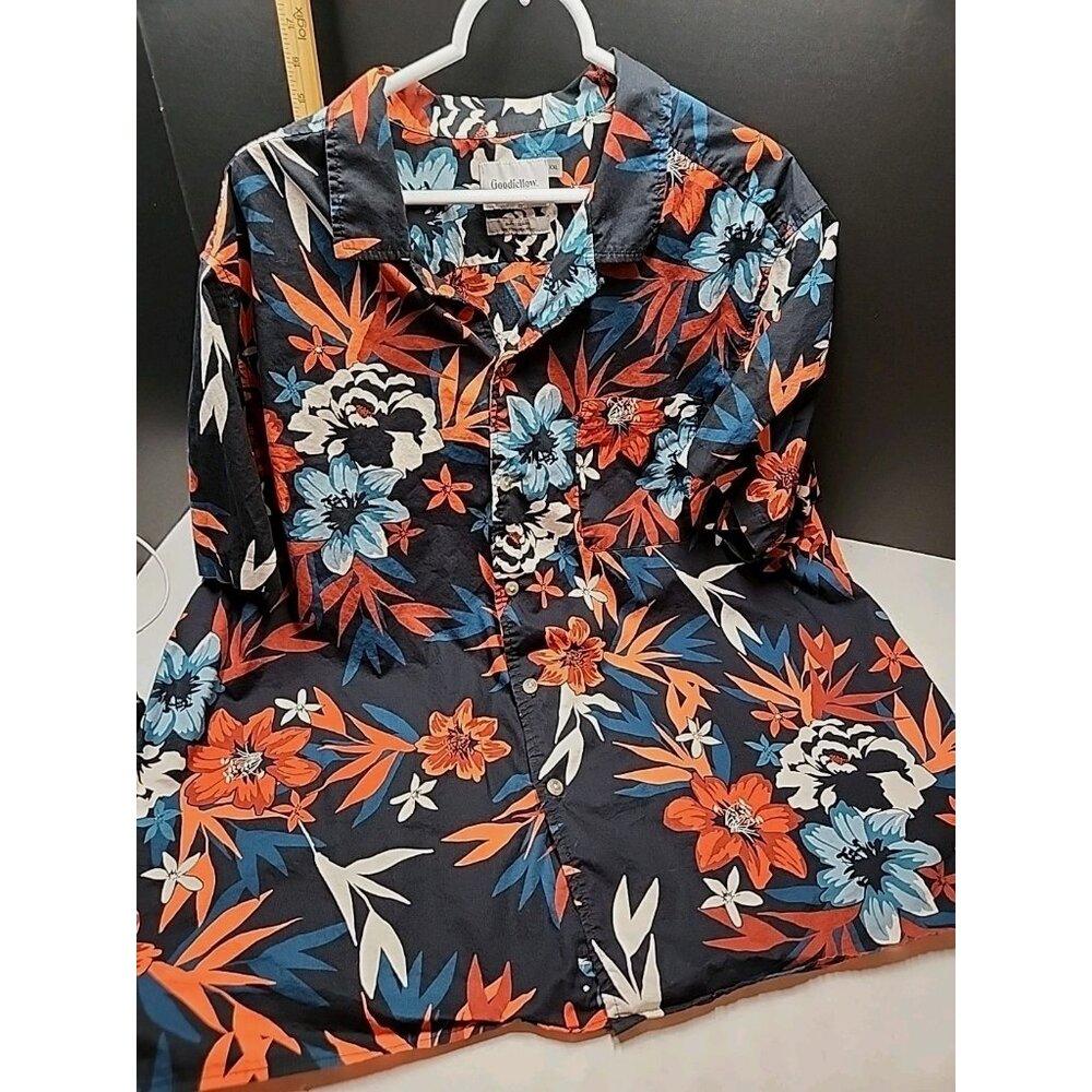 Goodfellow Mens Hawaiian XXL Slim, Button Up,  Short Sleeve